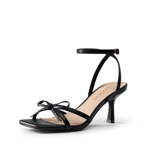 DREAM PAIRS Elegant Square Toe Bow heeled Sandal
