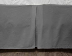 QE Home Cotton Twill Bedskirt in Steel, Grey, King