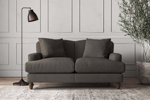 nkuku Deni Small Sofa | Make To Order | Brera Linen Granite | Brera Linen Pebble