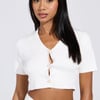 AKIRA Lemony Emily Button Down Top | White | Size Large
