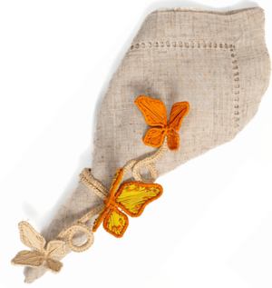 Mariposas Handwoven Iraca Napkin Ring - Multicolor