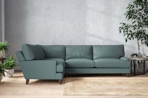 nkuku Marri Left Hand Corner Sofa | Make To Order | Grand | Recycled Cotton Airforce