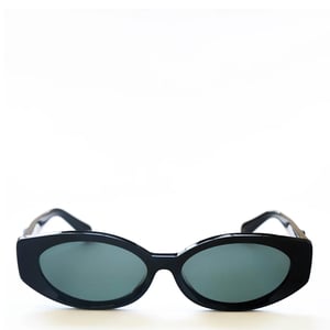 Damson Madder Catty Oval Sunglasses With Bow Detail Black