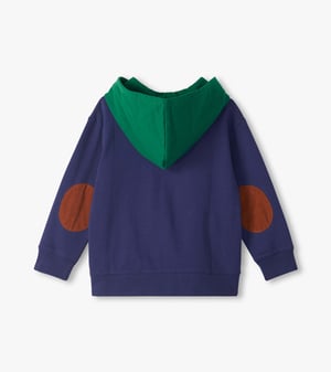 Boys Patriot Blue Colourblock Hoodie