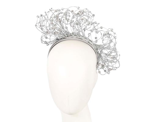 Bespoke silver wire fascinator by Fillies Collection
