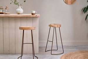 nkuku Loko Mango Wood Dining Stool | Seating | Tall | Mango Wood And Rust