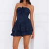 Empowered Essence Strapless Mini Dress Navy