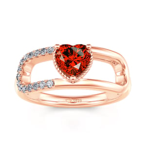 Jeulia "Heartbeat" Heart Cut Sterling Silver Ring