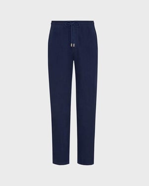 Vilebrequin - Men Comfort Linen Pants Solid - Pant - Pacha - Blue - Size XXXL