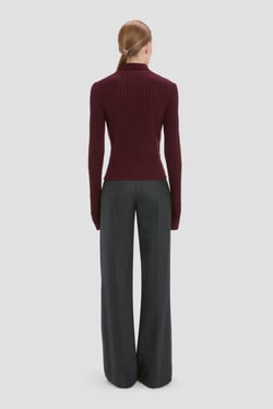 Victoria Beckham Zip Jumper In Acai - XS - Womens