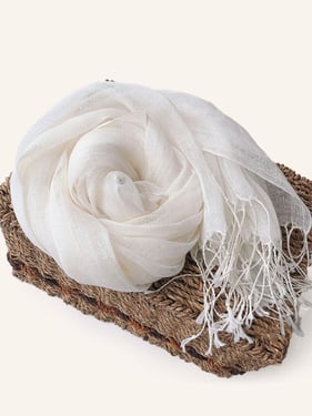 100% Linen Lightweight Solid Color Scarf BIANCA - Optic White / One-Size