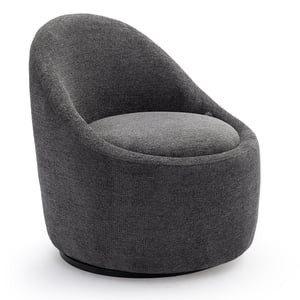 COLAMY Chenille Fabric 360° Swivel Accent Chair Model.W188 - Dark Grey