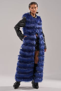AKIRA Rizza Paneled Fur Vest | Size 1X