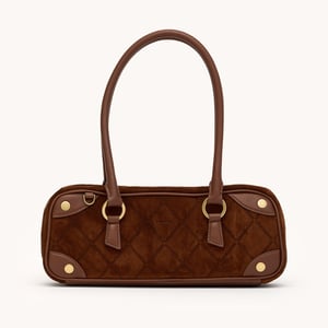 Hammitt Meredith Chocolate Diamond Suede Antique Gold Sml