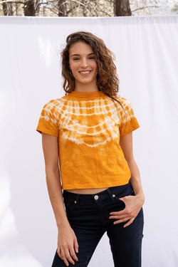 Vintage Cotton Crop Tee in Golden Glow