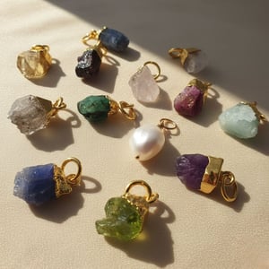Bell Birthstone Pendant Charms - Rose Quartz - October