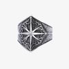 Star Engrave Steel Ring - Silver / 13