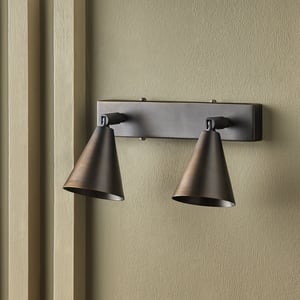 Crick double spotlight in bronze