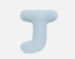 QE Home Alphabet Letter Cushion in J, Light Blue