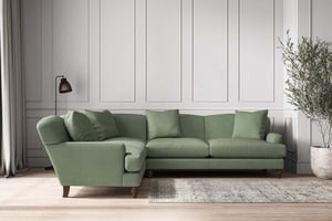 nkuku Deni Left Hand Corner Sofa | Make To Order | Super Grand | Brera Linen Jade