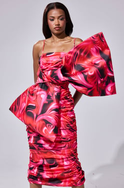 AKIRA One Of One Bow Midi Dress | Size 2X
