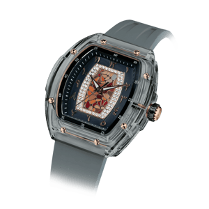 TSAR BOMBA Women's Quartz Watch | Arab Grey | Swiss Movement Wristwatch | Cubic Zirconia Mother of Pearl Dial | Waterproof Sapphire Glass | Nucleus Femme 02 TB8219L
