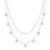 Textured Circle Layered Necklace Rose Gold