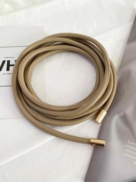 Minimalist Bow-Tie Waist Rope Belt - Khaki / one-size