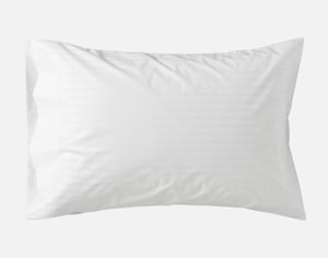 QE Home Cotton Blend Percale Pillowcases in White Stripe (Set of 2), Geometric, King