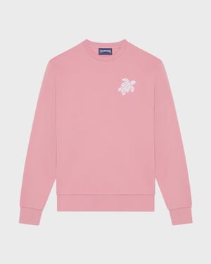 Vilebrequin - Men Crewneck Cotton Sweatshirt Big Turtle Embroidery - Sweater - Jorasse - Pink - Size XL