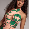 Goddiva Printed Crossover Midi - Green
