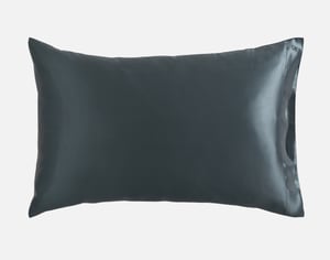 QE Home 100% Mulberry Silk Pillowcase in Thundercloud, Grey, Queen