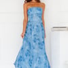 Elsa Strapless Maxi Dress Blue