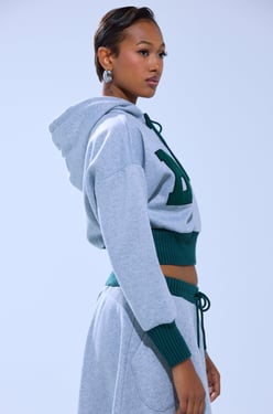 AKIRA Collegiate French Terry Hooded Sweatshirt | Size Medium