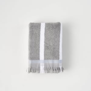 Ella Striped Cotton Hand Towel - Grey