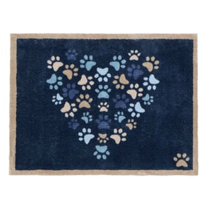 Paws For Love Blue Washable Doormat - 65x85cm