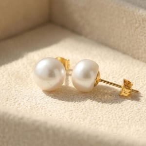 Handpicked Freshwater Gold Plated Pearl Stud Earrings