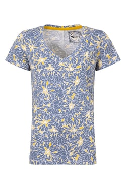 Weird Fish Merica Printed Jersey T-Shirt Faded Blue Size 8