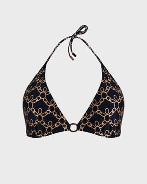 Vilebrequin - Women Triangle Bikini Top Turtles Chain - Swimwear - Flox - Blue - Size M