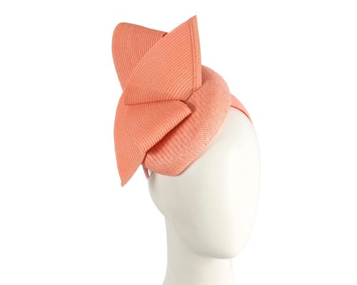 Coral pillbox fascinator by Fillies Collection