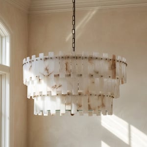 Octavious chandelier in alabaster