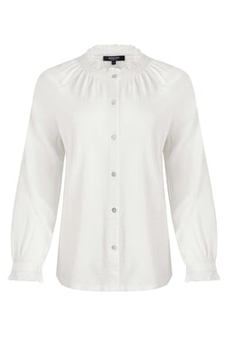 Weird Fish Donna Frilly Edge Cotton Dobby Shirt White Size 8
