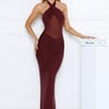 Nightstage Babe Halter Maxi Dress Plum
