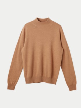 Essential Mock Neck Cashmere Sweater - 3XL / Brown / MK34-1375