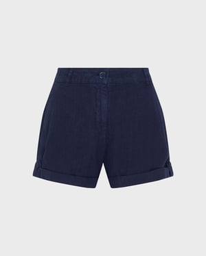 Vilebrequin - Women Linen Bermuda Shorts Solid - Bermuda - Lee - Blue - Size M