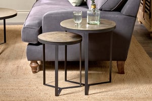 nkuku Maba Nesting Side Tables Set Of 2 | Tables | Antique Brass