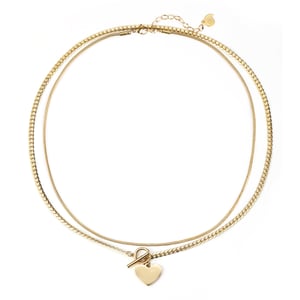 Heart and Snake Chain Necklace Set Waterproof