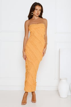 Daydream Delight Strapless Maxi Dress Orange