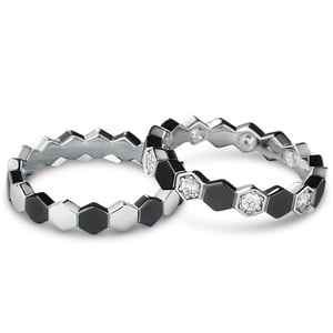 Jeulia "Unconditional Love" Football Design Sterling Silver Couple Rings