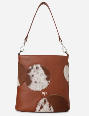Miro Bucket Bag - Natural Tan and White Cowhide